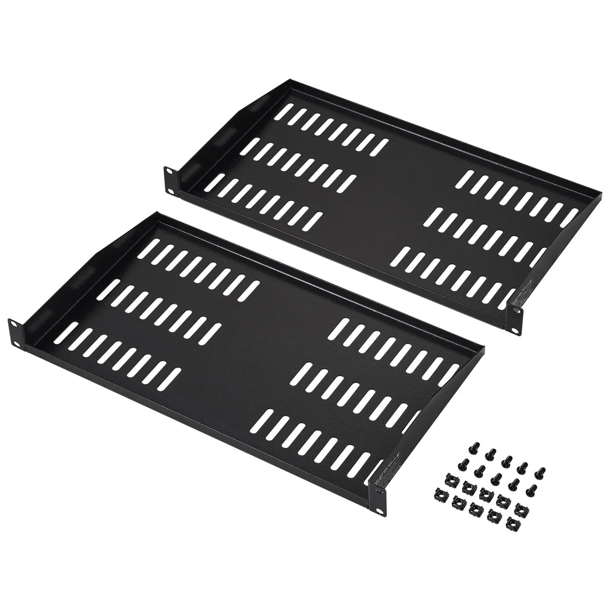 VEVOR VEVOR 1U 19" Rack Shelf 2-Pack 254 mm Depth 50 lbs Load — product photo