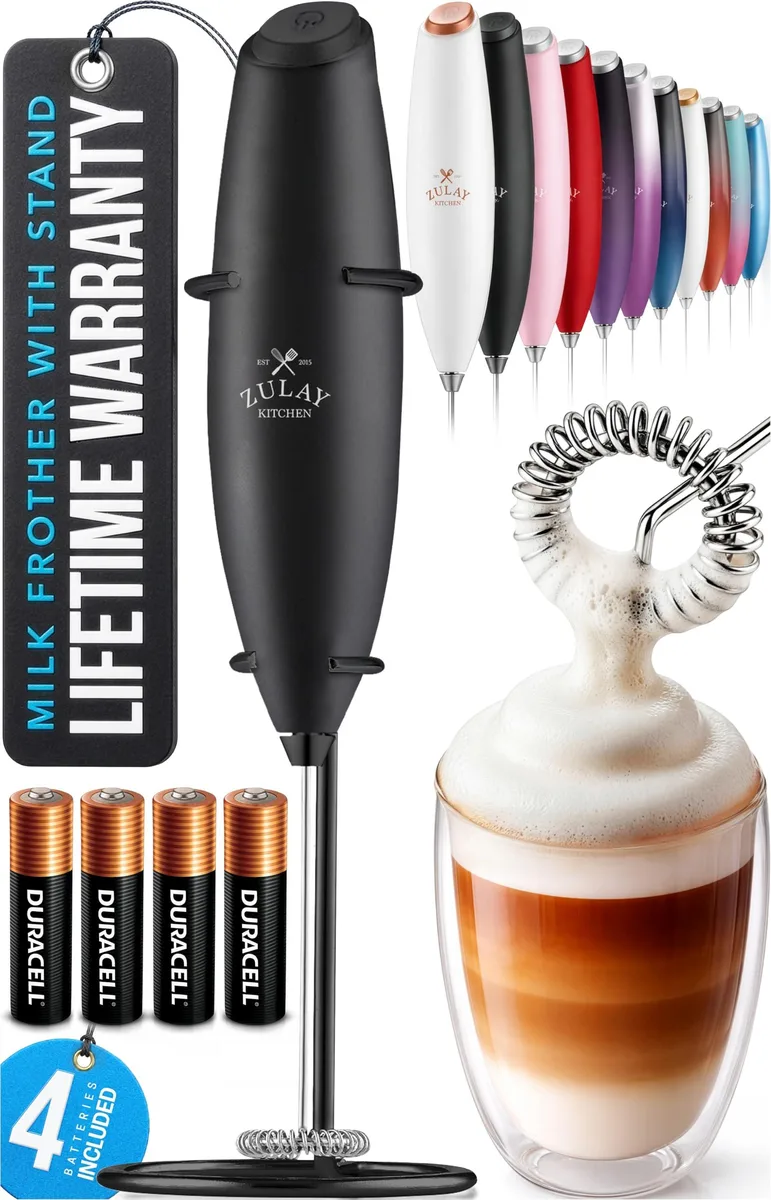  Brentwood Z1 Motor Milk Frother Wand White 4 Duracell Batteries Stand .27 kg 120 V — product photo