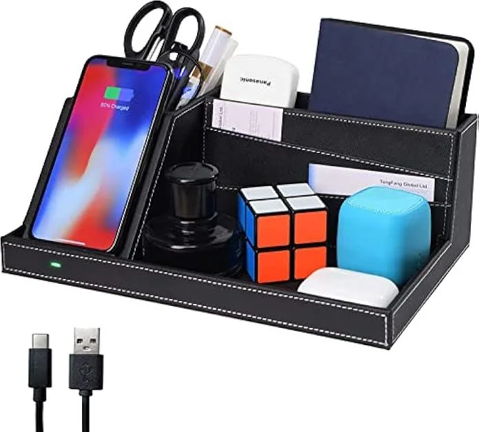 TAURKENAM TAURKENAM Wireless Charger Desk Organizer Black — product photo