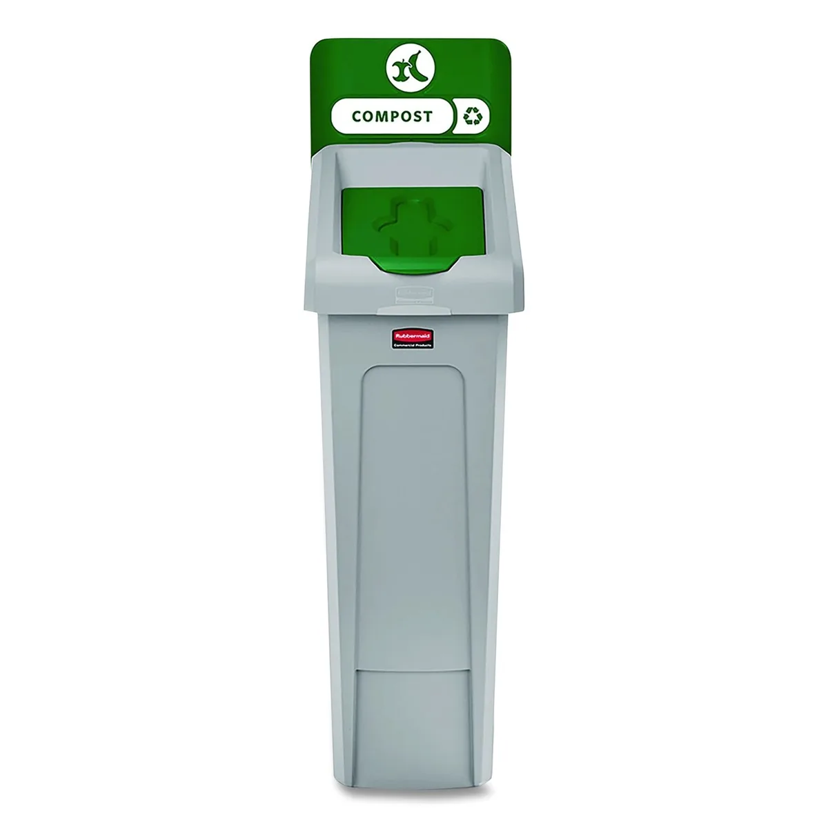 Rubbermaid Rubbermaid Slim Jim Recycling Station Kit 1-Stream Compost 23 gal Green/Gray 2185051 — product photo