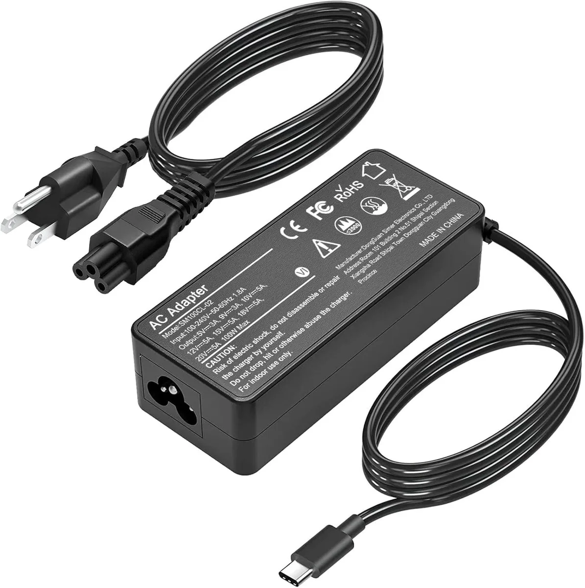 ELECBRAiN SM100CL-02 100W USB-C AC Adapter — product photo