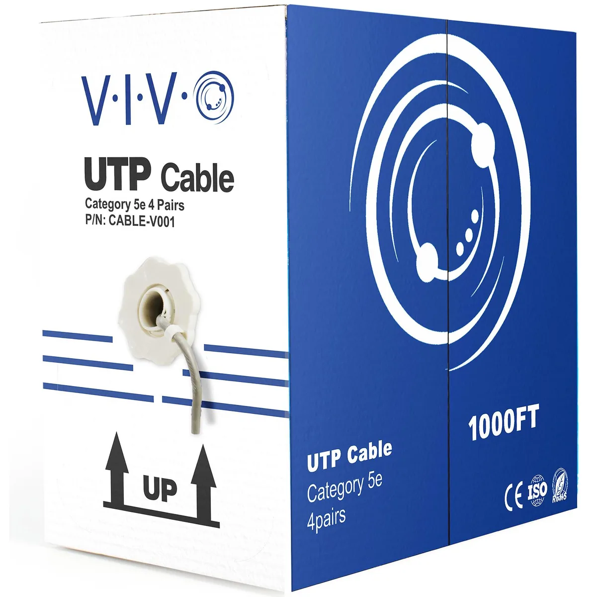 VIVO VIVO Cat5e UTP CCA 24 AWG 1000 ft Grey — product photo