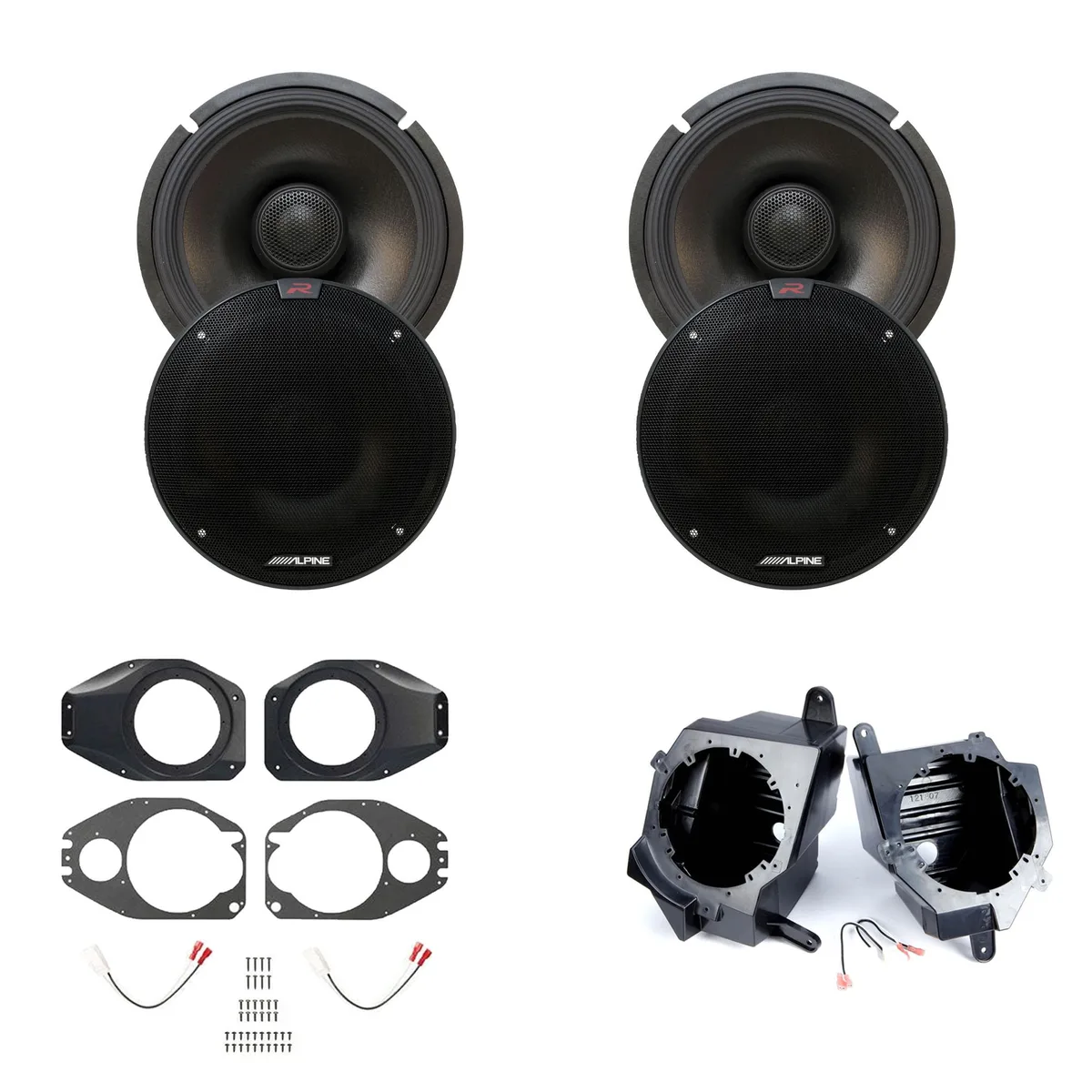 Alpine Alpine R-S65.2 6.5" Coaxial Speakers with JP-1014 Pods &amp; JP-1015 Adaptors — product photo