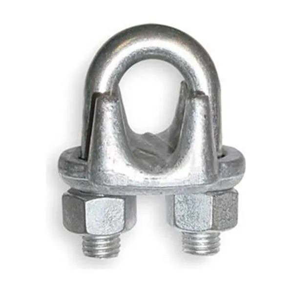 Silver malleable iron U-bolt clip for 5/8 inch wire rope