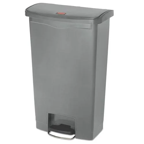 Rubbermaid Rubbermaid FG1883604 Slim Jim Step-On Container 18 gal Gray — product photo