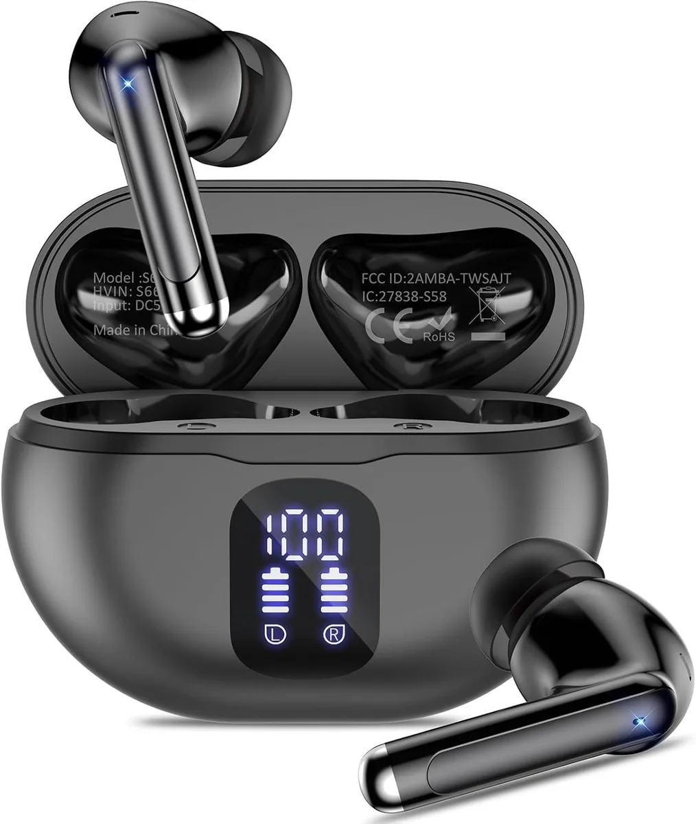 YINGHUA YINGHUA True Wireless Earbuds Bluetooth 5.4 50H IPX7 Black — product photo