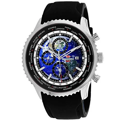 Stainless steel case, blue dial, rubber strap, model SP7520