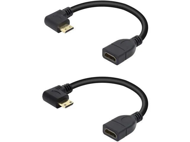 Manw Manw Mini HDMI to HDMI 2.1 Cable 15cm 90° Left &amp; Right Angled 2-Pack — product photo