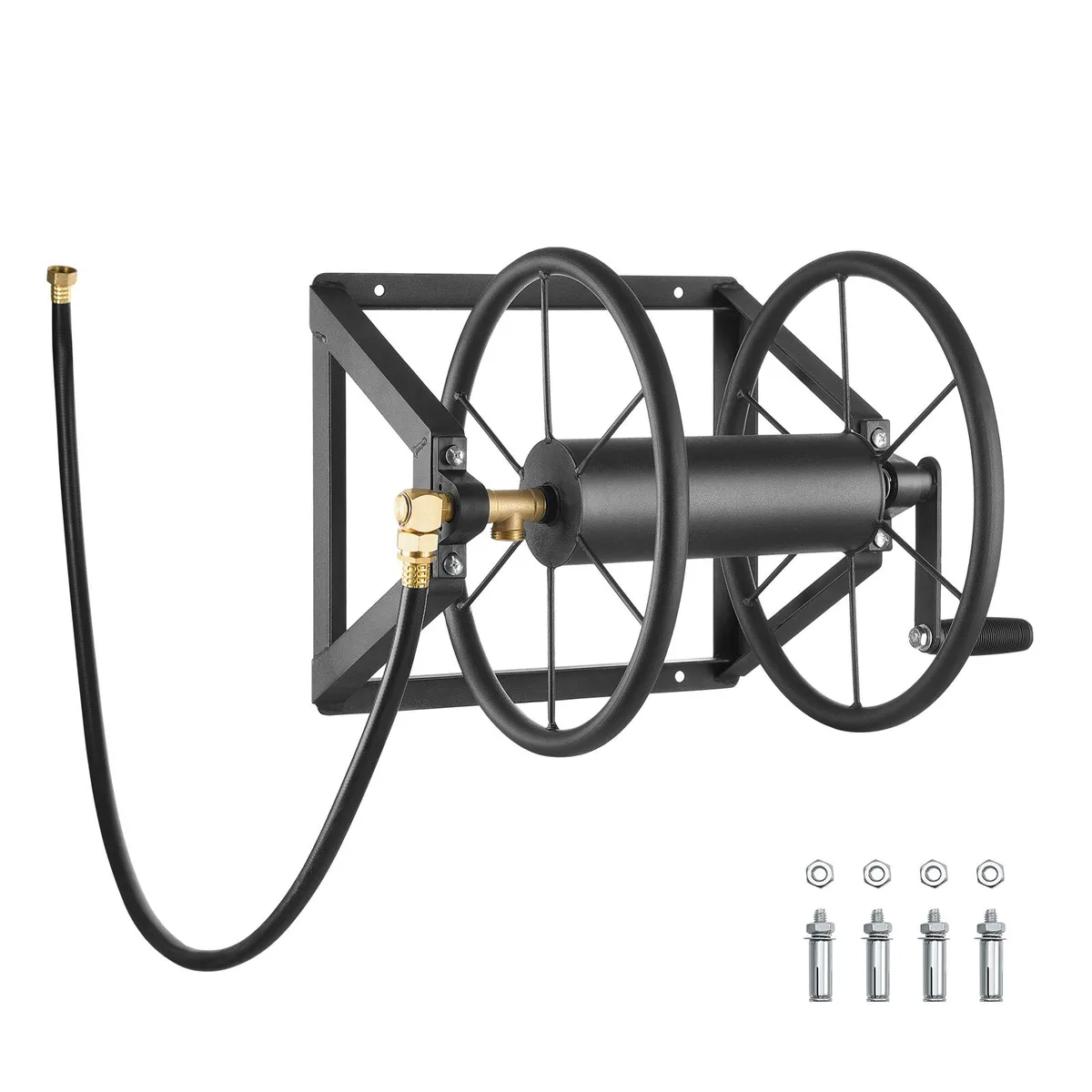 VEVOR VEVOR HR-703-2 Wall Mounted Hose Reel 200 ft 5/8 in Brass Fittings Steel — product photo