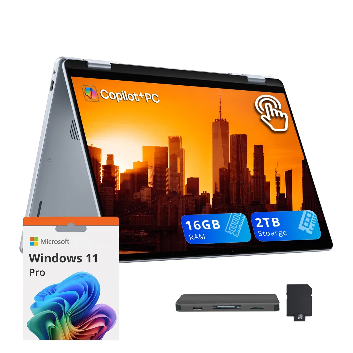 DELL DELL Plus 2-in-1 16" Touch Laptop Ultra 7 256V 16GB 1TB Blue — product photo