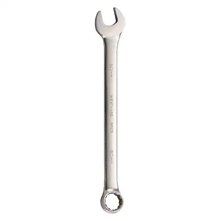 Large satin alloy steel combination wrench 60 mm 12 point offset head