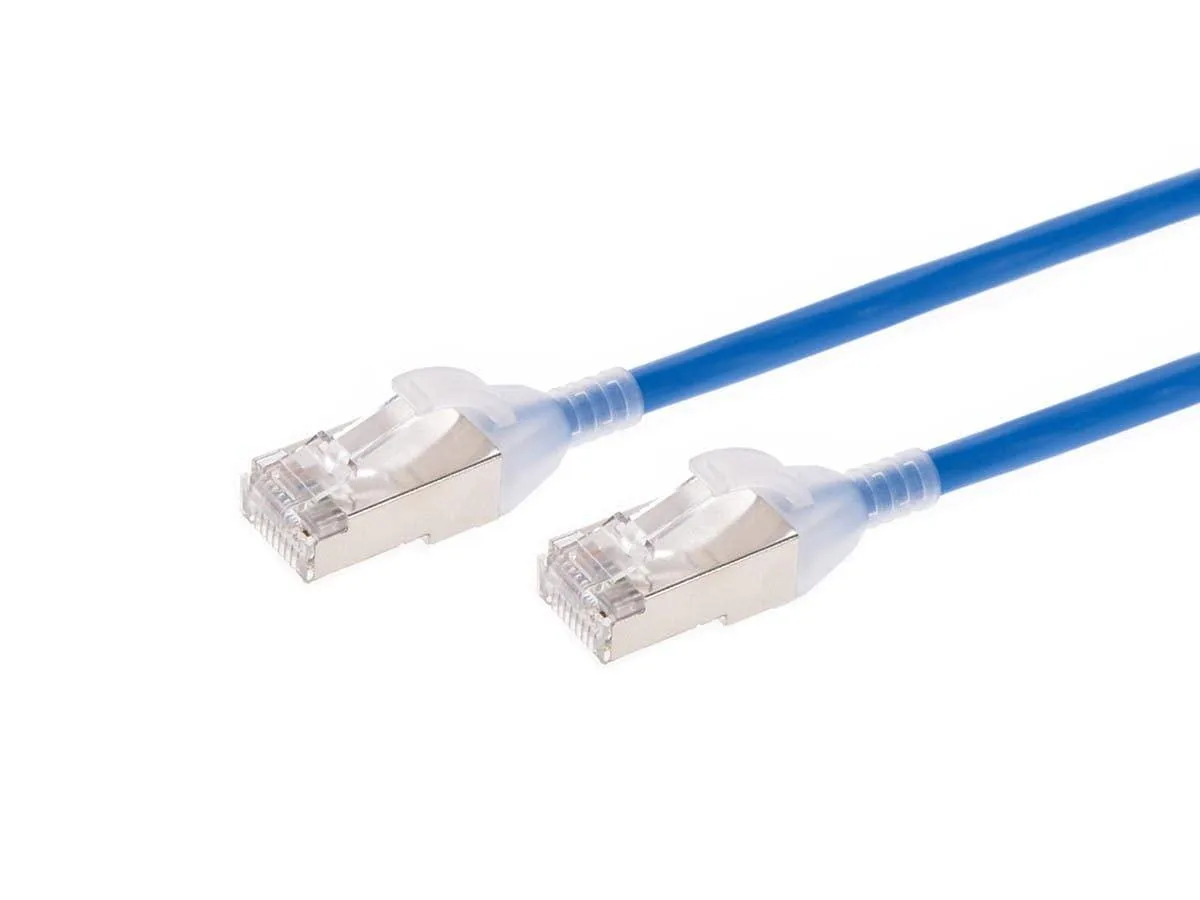No Sew No Sew Cat6A 3ft Blue S/FTP 30AWG 10G CM SlimRun network ethernet cable — product photo