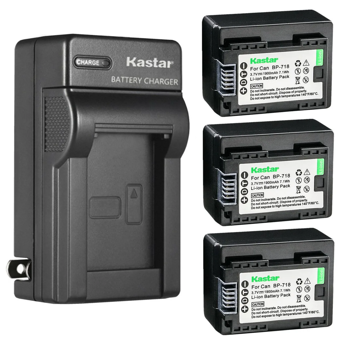 Kastar Kastar BP718 3-Pack Battery &amp; AC Charger — product photo