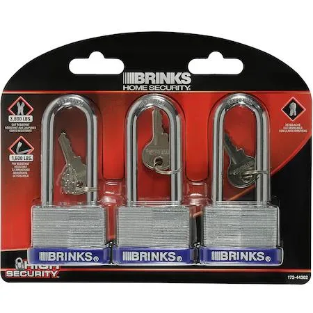 Brinks Brinks 172-44302 Keyed Alike Padlock 44mm 3PK — product photo