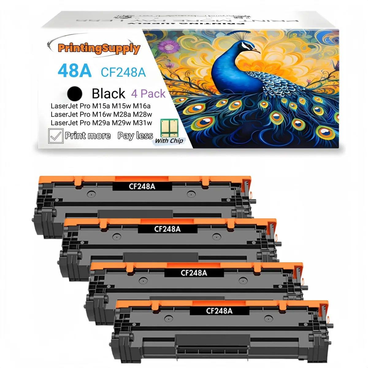 Aster Graphics Inc Aster Graphics Inc 48A CF248A Black Toner Cartridge 4 Pack 1000 Pages — product photo