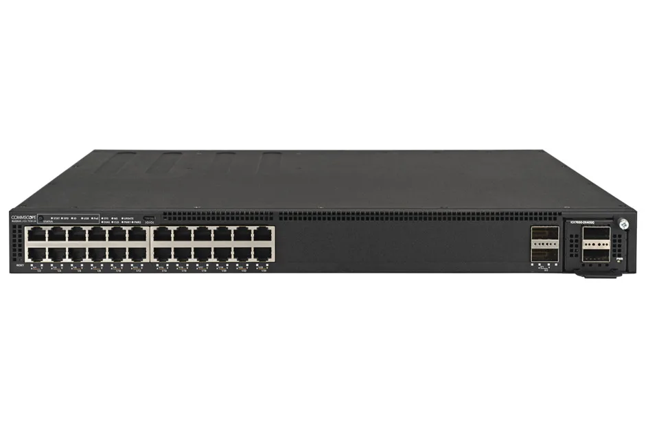 RUCKUS WIRELESS RUCKUS WIRELESS ICX7550-24-E2 24-port 1G stackable network switch, 2 AC PSU exhaust airflow — product photo