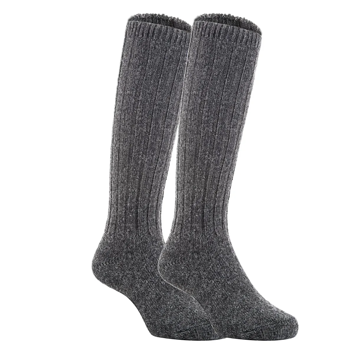 Pair of dark grey knee-high wool blend socks in size 2-4Y
