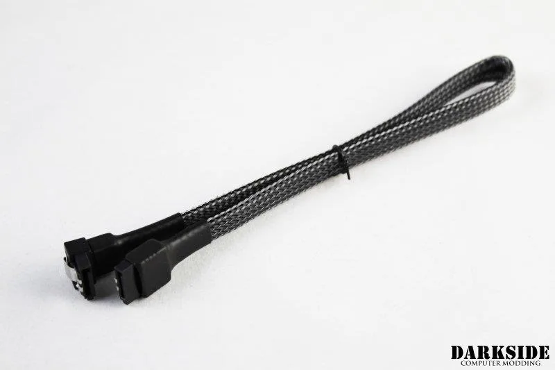 Darkside Computer Modding Darkside Computer Modding 30cm SATA 3.0 180° to 90° Cable Graphite Metallic DS-0555 — product photo