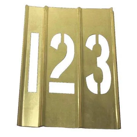 Brass number stencil set, 15 pieces, yellow finish