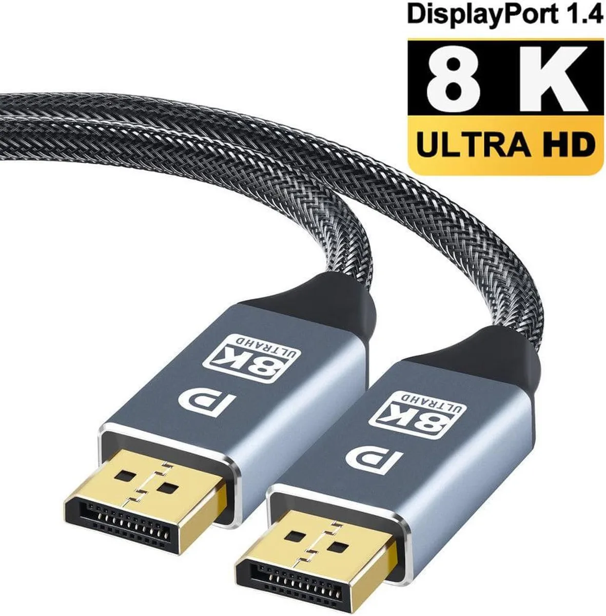 Aomoproing Aomoproing DisplayPort cable 1.4 10 ft 32.4 Gbps 8K 60 Hz HBR3 — product photo