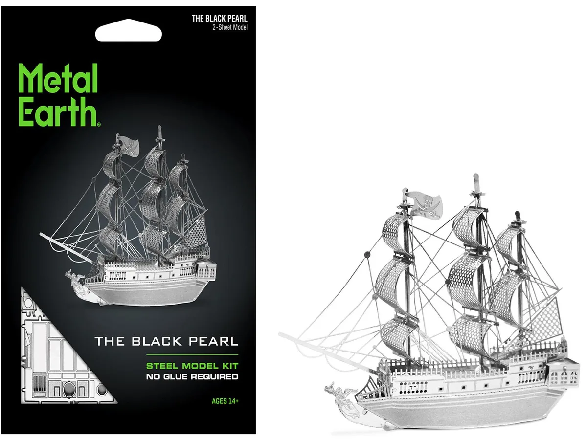 Metal Earth Metal Earth Black Pearl Ship Moderate Difficulty Steel Model Kit hobby collectible — product photo