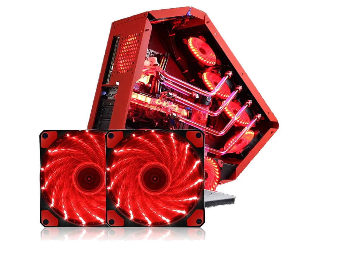 sakose sakose 12025-LED 120mm case fan 15 LED red 1100 RPM 18 dBA 2 pack — product photo
