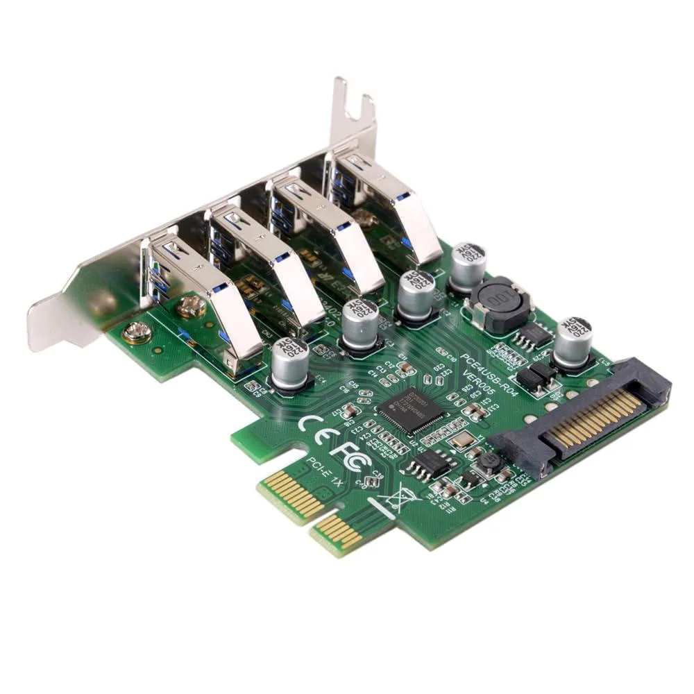 LORDWORLD LORDWORLD 4 Port USB 3.0 PCIe Card Low Profile 9.5mm Bracket — product photo