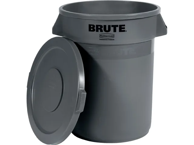 Rubbermaid Commercial Rubbermaid Commercial 263100GYCT Brute 32G Flat Lid Gray 6 Carton cleaning — product photo