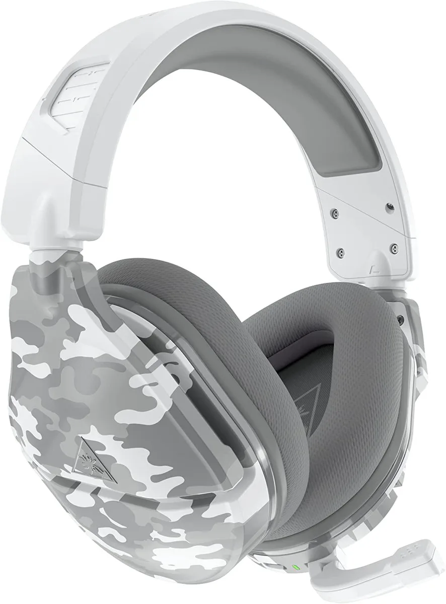 Arctic camo wireless headset with flip-up mic
