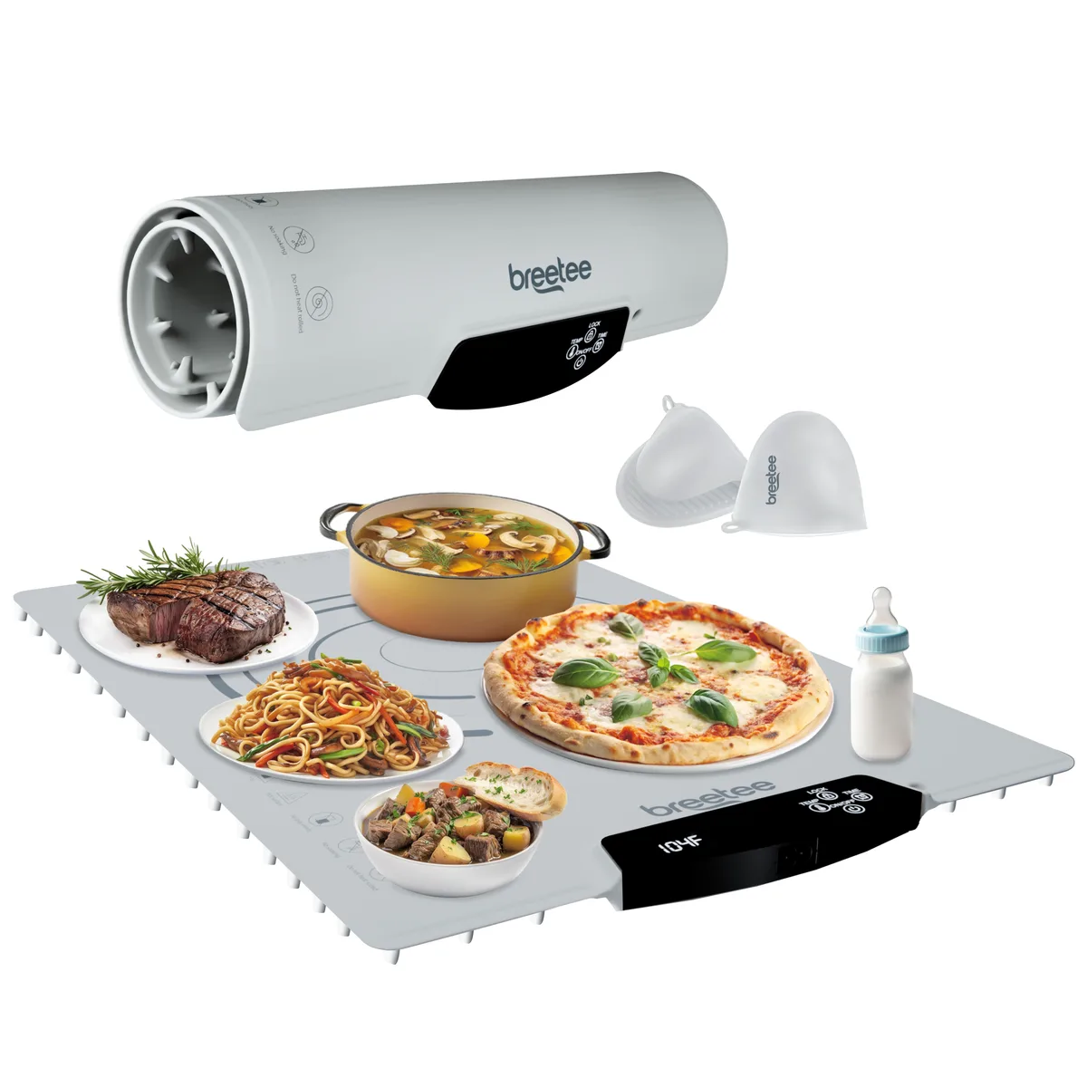 Breetee Breetee WarmPad Pro off white warming tray 23.6x15.8x.8 300W 110V — product photo