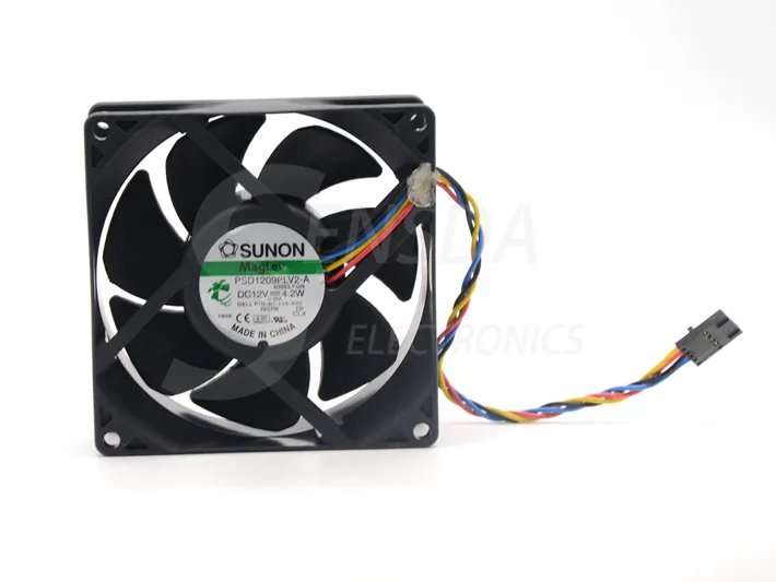 SXDOOL SXDOOL PSD1209PLV2-A 90mm case fan 4000-4499 RPM 75-80 CFM 4-pin PWM — product photo