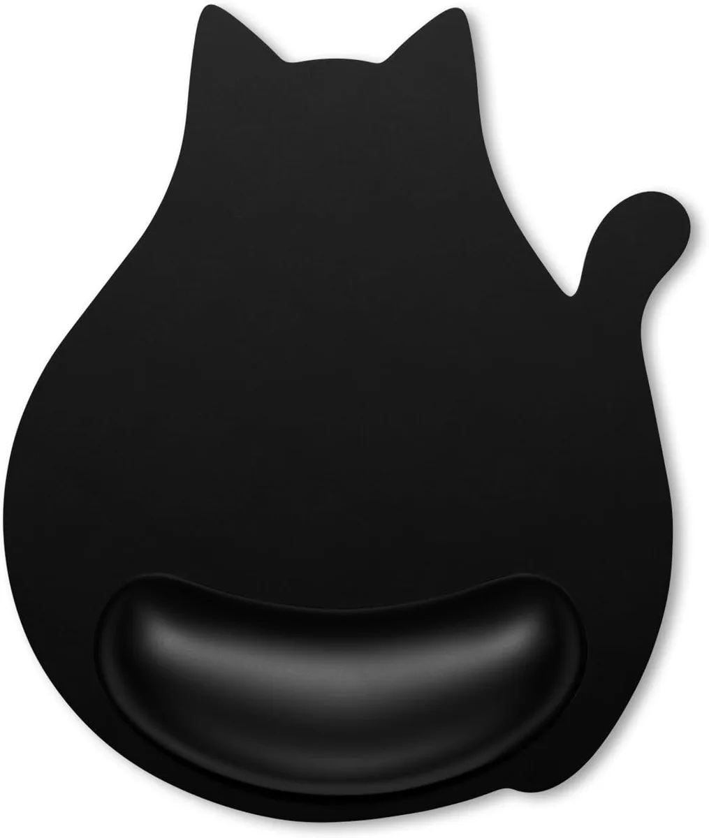 BAOFENG BAOFENG Ergonomic Mouse Pad with Wrist Rest Cat Memory Foam Jet Black — product photo