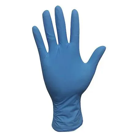 Box of 100 blue nitrile disposable gloves, powder-free, medium size