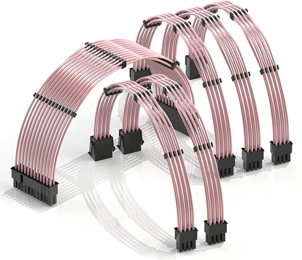 myVolts myVolts 30cm PSU Cable Extension Kit Pink 18AWG 1200W — product photo