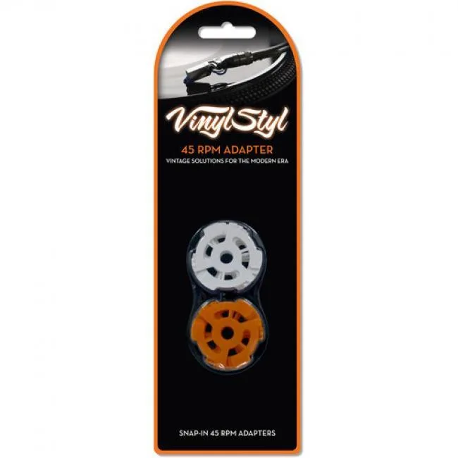 Vinyl Styl Vinyl Styl VS-A-017 45 RPM Record Adapter 10 Pack Orange/White — product photo