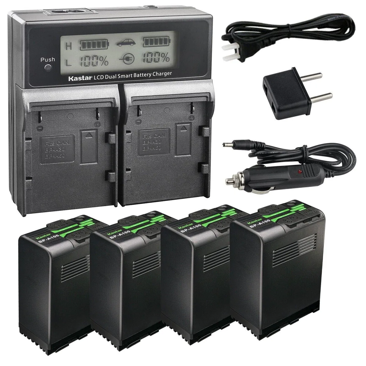 Kastar Kastar 4-Pack BP-A100 98 Wh Battery &amp; CH04 Charger — product photo