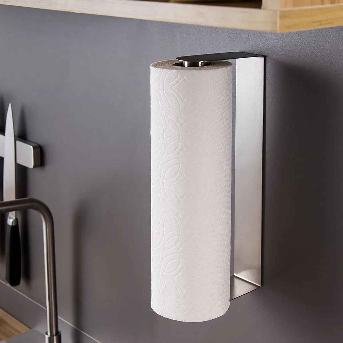  ZUNTO Self-Adhesive Paper Towel Holder Stainless Steel 11 1/5 x 1 4/5 x 4 1/3 — product photo