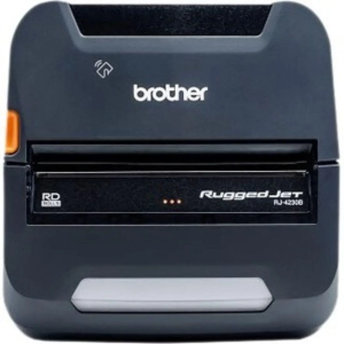 Compact portable receipt printer with rubberised housing, drop-in paper loading, no battery installed