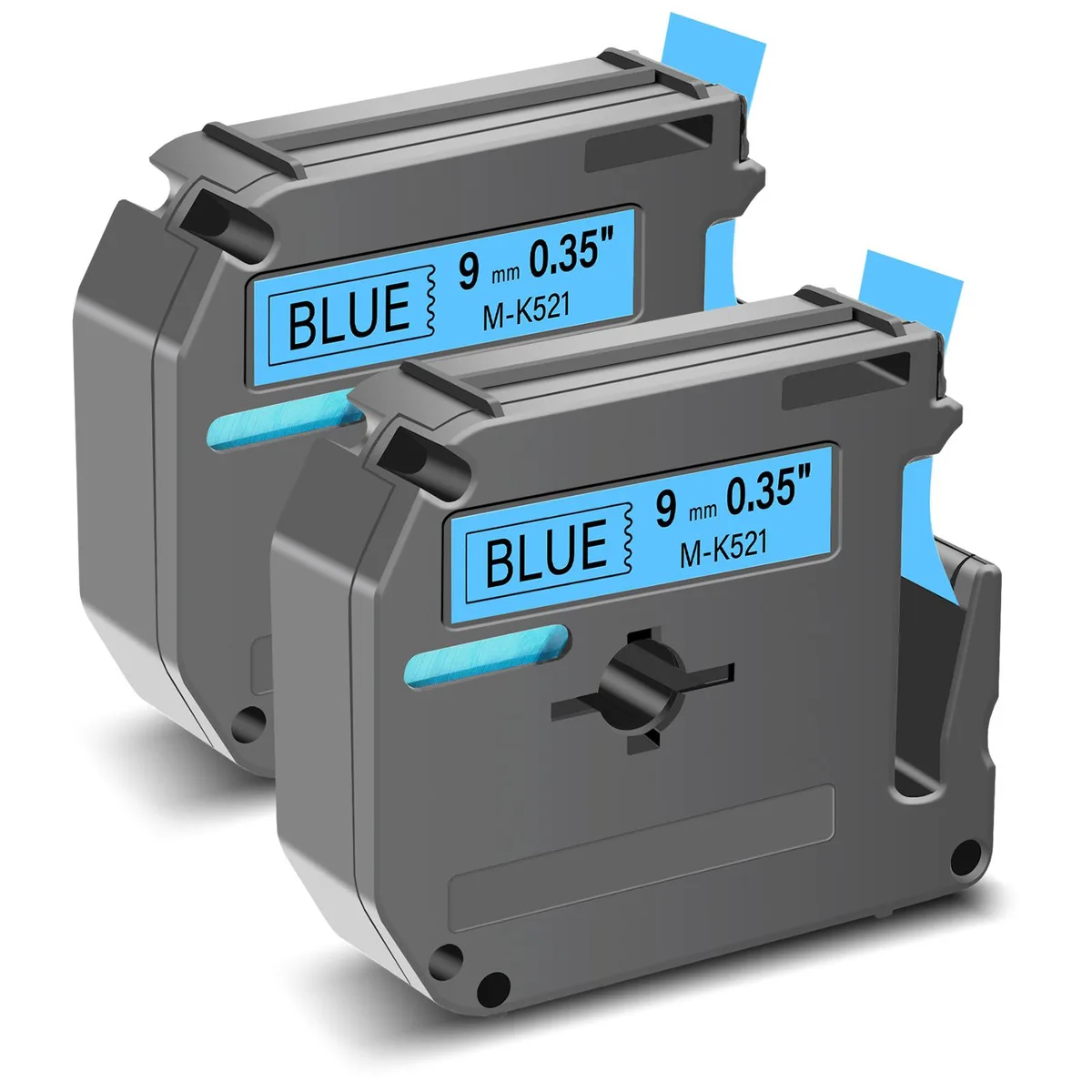 GREENCYCLE GREENCYCLE MK-521 label tape 9mm 8m Black on Blue 2 pack — product photo