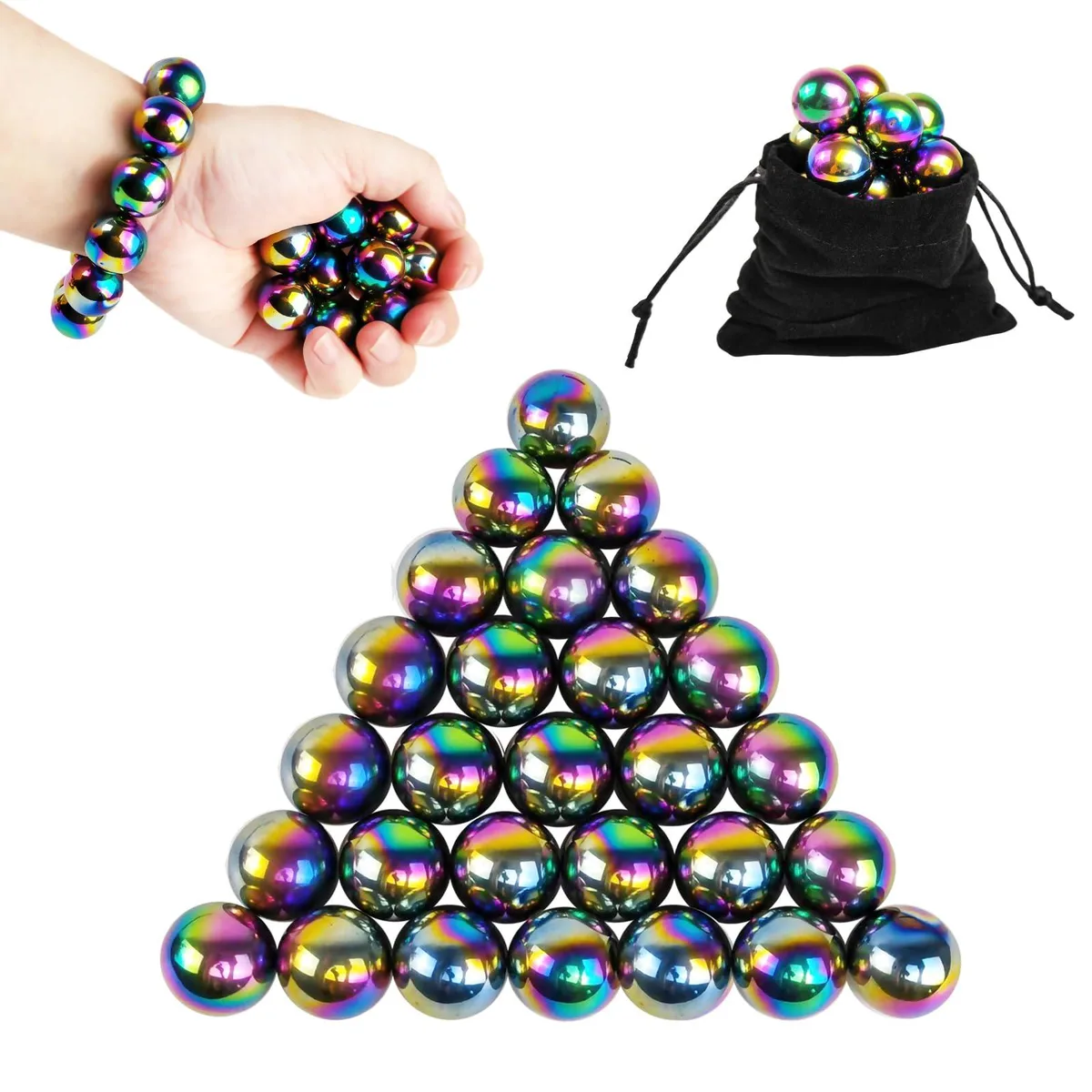 28 Magnet Stones Balls Fidget Toy Educational .8 inch Colorful — product photo