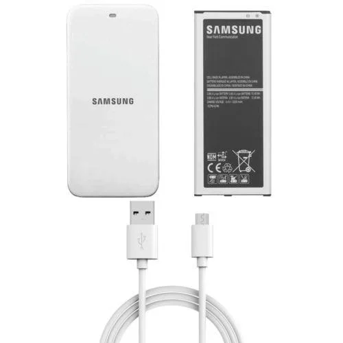 Samsung Galaxy Note 4 charger kit with spare battery and USB cable