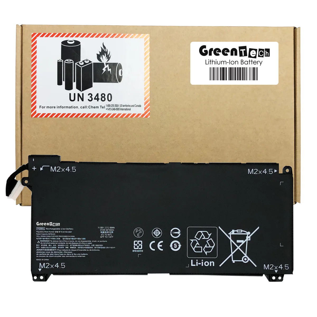 NShi NShi PG06XL 69Wh 6-cell laptop battery for HP OMEN 15-DH — product photo