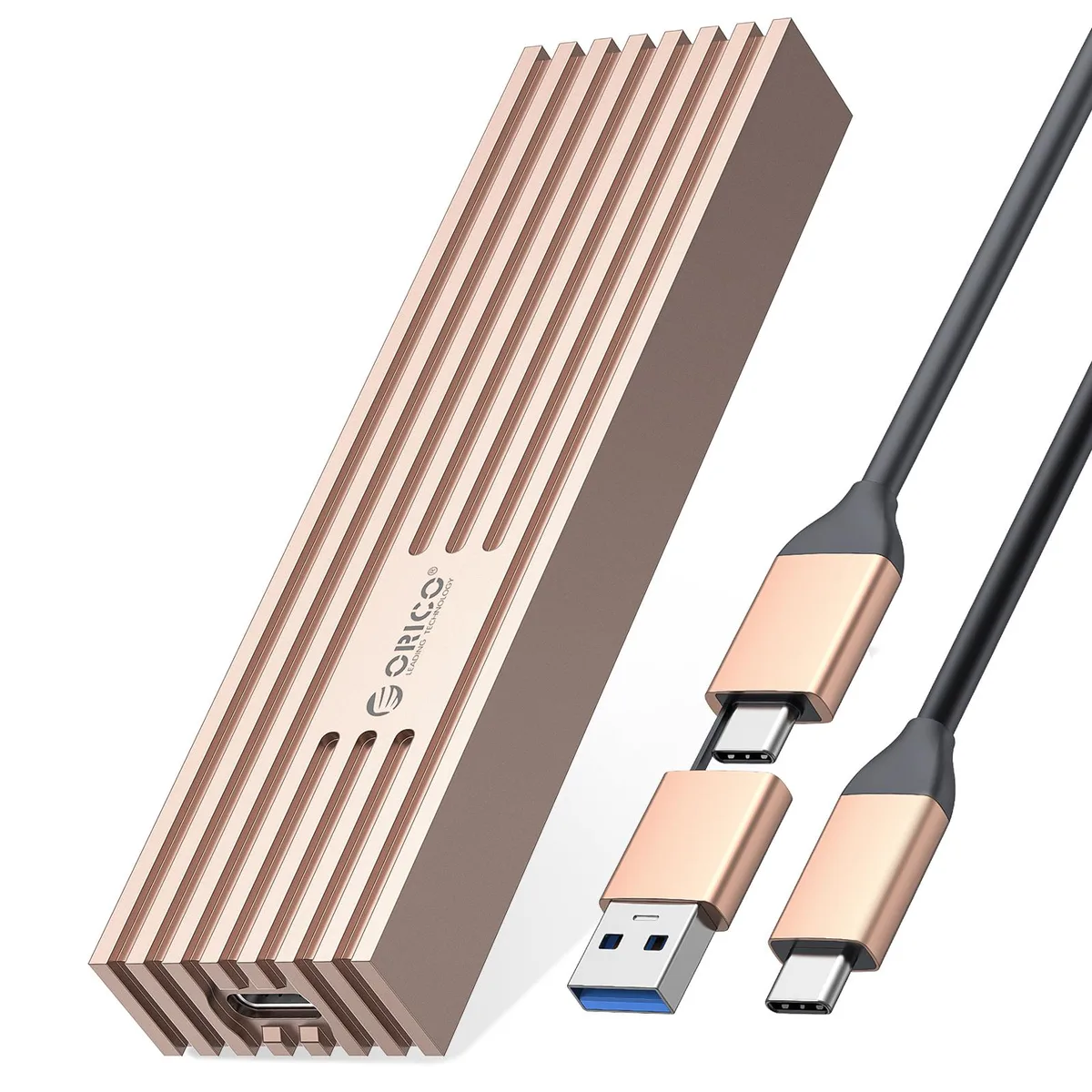 Orico Orico M.2 NVMe/SATA SSD Enclosure USB-C 10Gbps Rose Gold — product photo