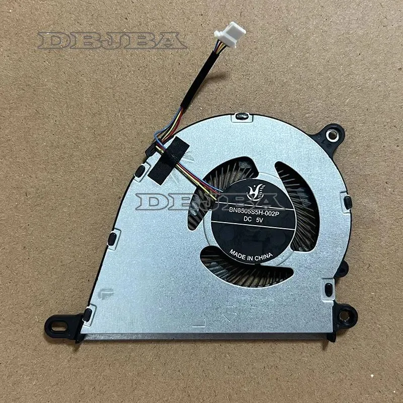 Small black plastic laptop cooling fan with wire connector