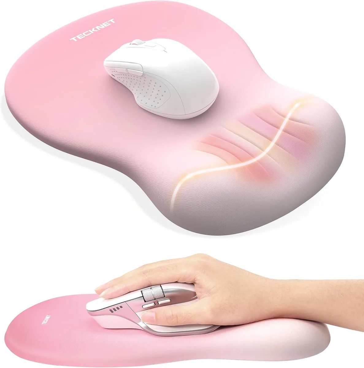 BAOFENG BAOFENG Ergonomic Mouse Pad Wrist Rest Memory Foam 80D Pink — product photo
