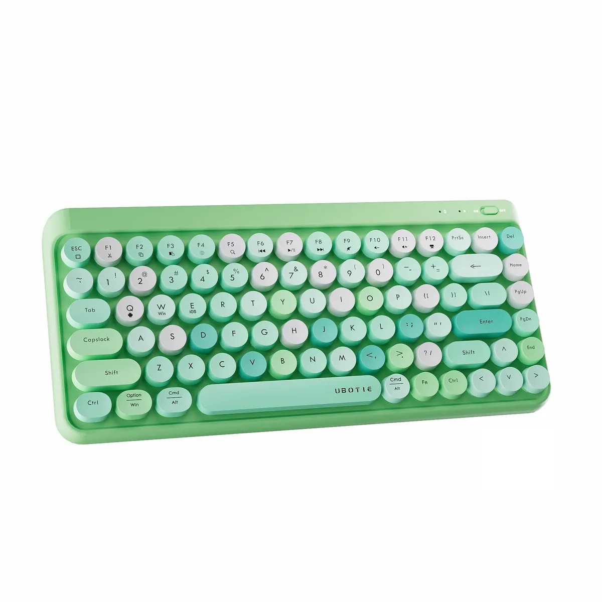 ARENTI ARENTI 2 in 1 accessory wireless Bluetooth 5.1 keyboard 84 retro round keycaps Green-Colorful — product photo