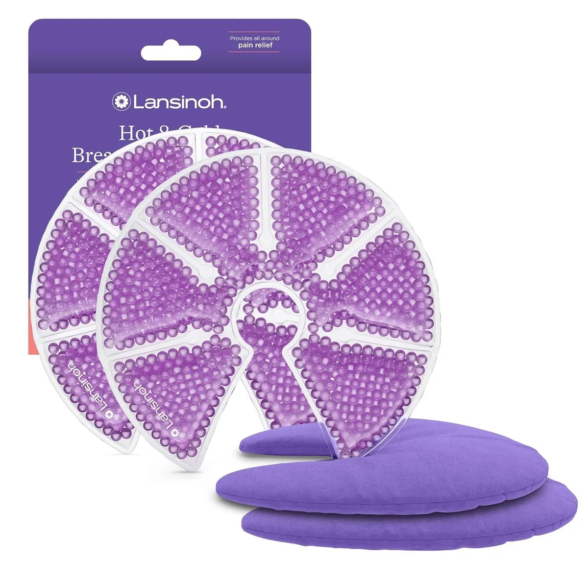 Two blue breast therapy packs with soft covers