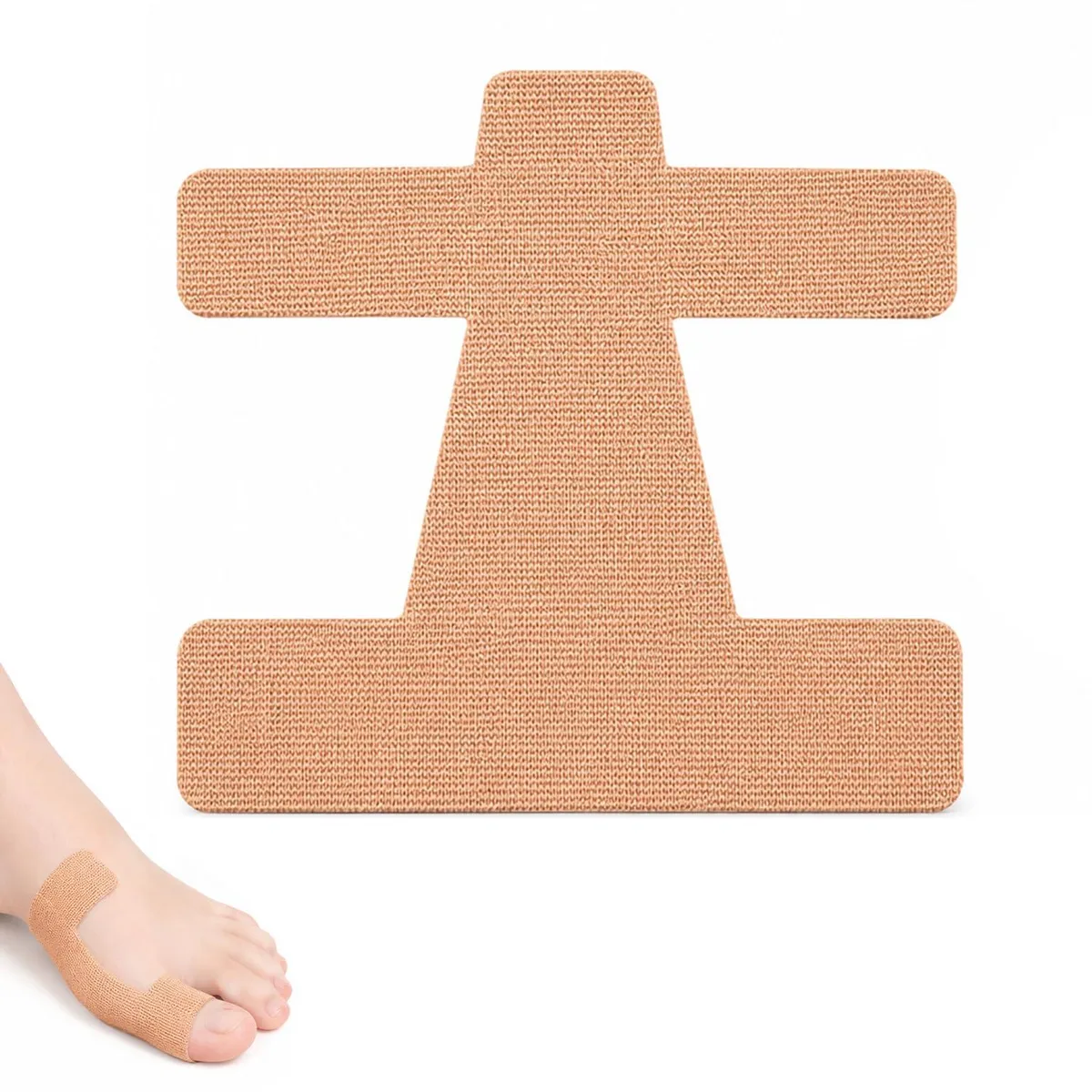 Forty skin-coloured pre-cut kinesiology strips with gel toe straps