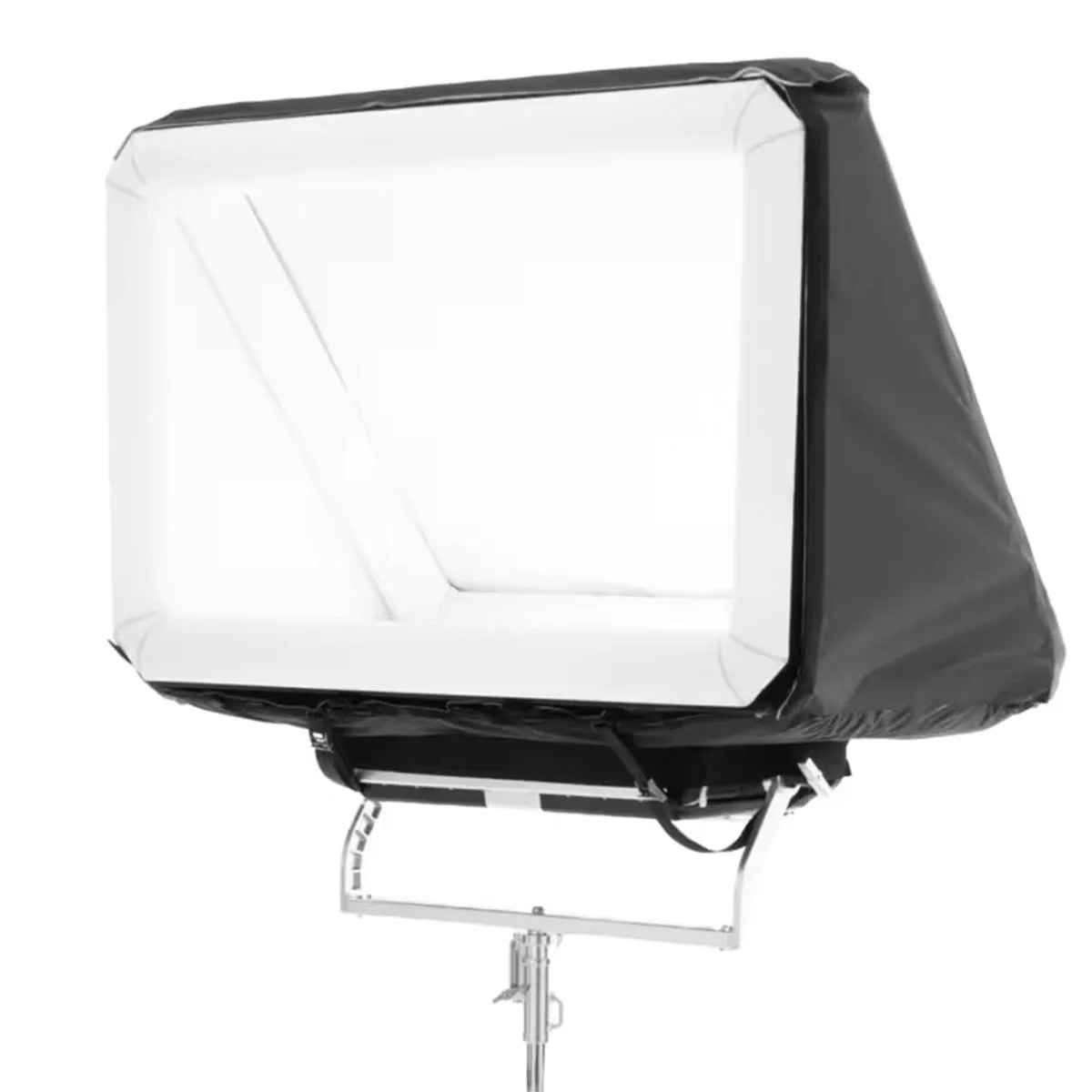Inflatable rectangular diffuser with fabric covers and straps