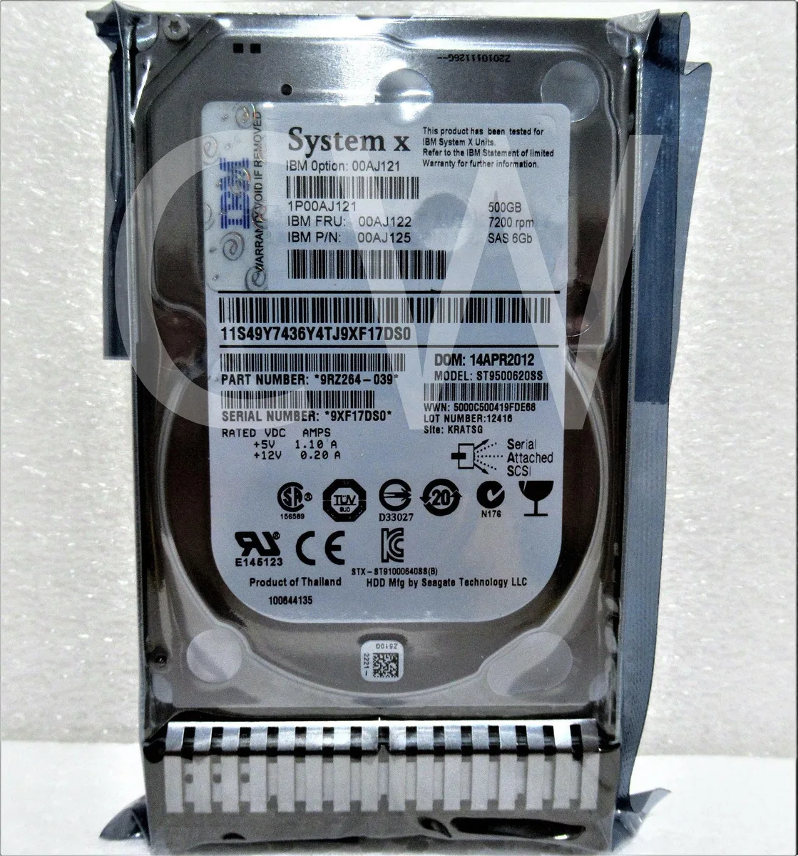 IBM IBM ST9500620SS 500GB 7200RPM SAS 2.5in internal hard drive — product photo